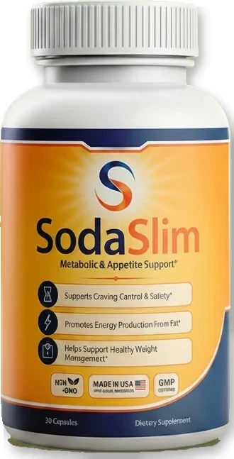 Single bottle of SodaSlim metabolic and appetite support capsules, 30 capsules